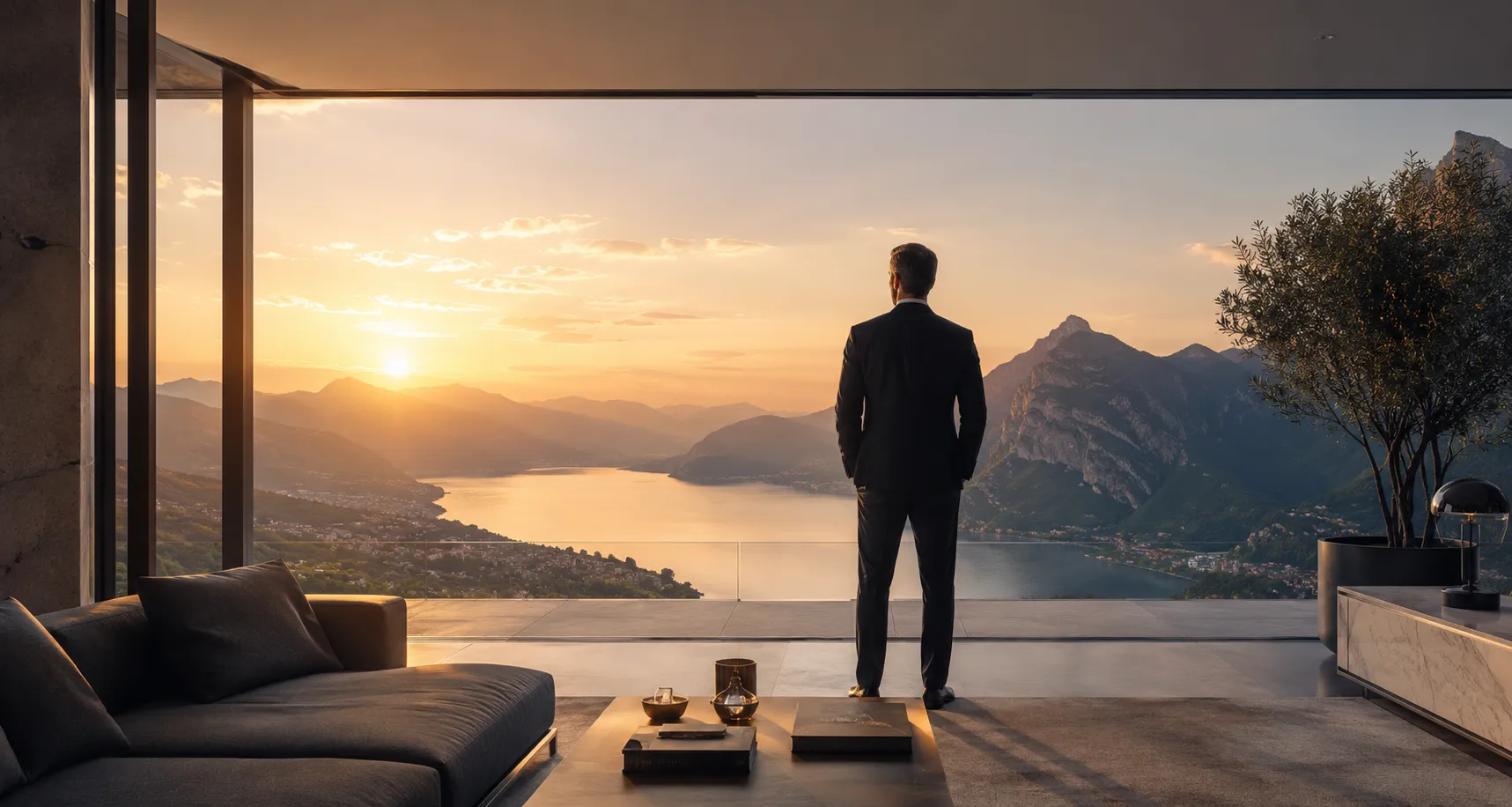 Weite Schweizer Landschaft im Morgengrauen als Sinnbild für langfristige Perspektive und Life Leadership
