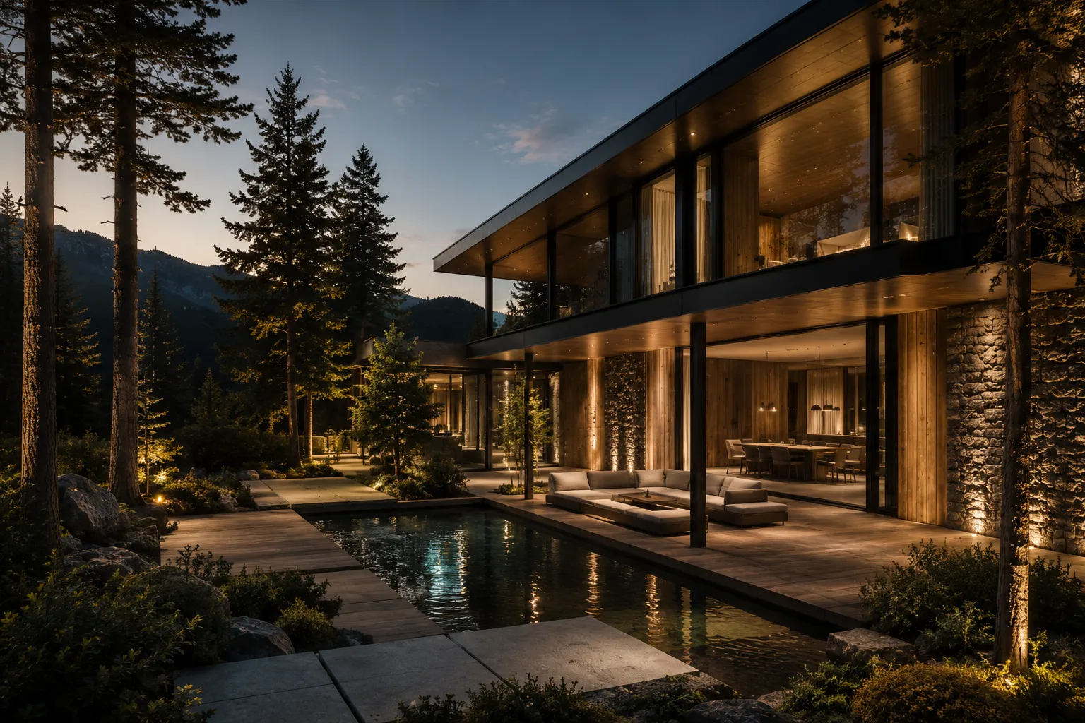 Gesunde und regenerative Architektur, die Licht, Luft, Wasser, Materialien und elektromagnetische Qualität integriert.